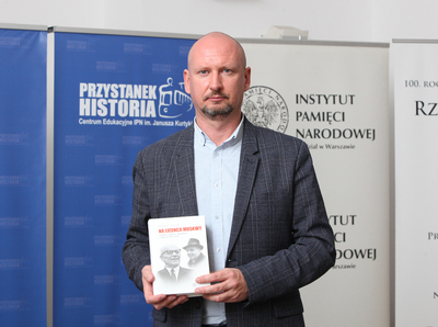 Wykład dr. Roberta Spałka na temat książki „Na licencji Moskwy. Wokół Gomułki, Bermana i innych 1943–1970” – 14 października 2020. Fot. Piotr Życieński (IPN)