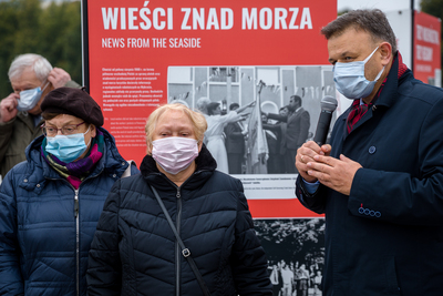 Uczestnicy Sierpnia ’80 na uroczystym zamknięciu wystawy „Tu rodziła się Solidarność” – Warszawa, 16 października 2020. Fot. Sławek Kasper (IPN)
