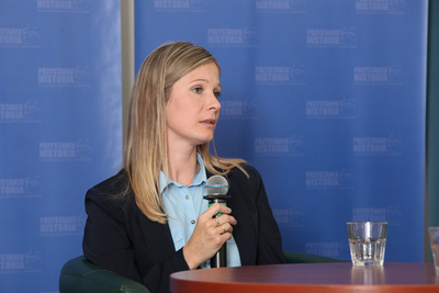 Dr Marzena Grosicka. Dyskusja „Stronnictwa ludowe między niepodległością a kapitulacją” – Warszawa, 15 października 2020. Fot. Piotr Życieński (IPN)