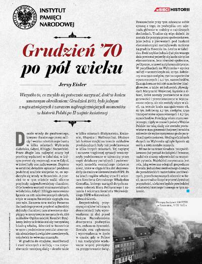 Dodatek historyczny o Grudniu '70 – „W Sieci Historii” nr 11–12/ 2020