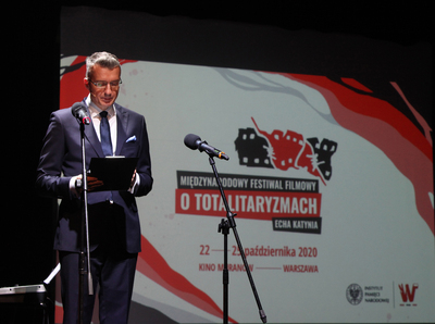 Gala finałowa Międzynarodowego Festiwalu Filmów o Totalitaryzmach „Echa Katynia” – 25 października 2020. Fot. Piotr Życieński (IPN)