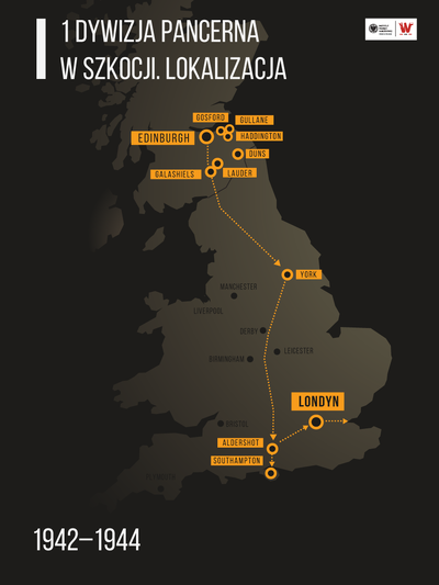 1 Dywizja Pancerna w Szkocji. Lokalizacja
