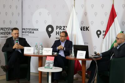 Dyskusja o książce Gergelya Pongrátza „Zaułek Corvina 1956” – Warszawa, 24 listopada 2020. Fot. Aleksandra Wierzchowska (IPN)