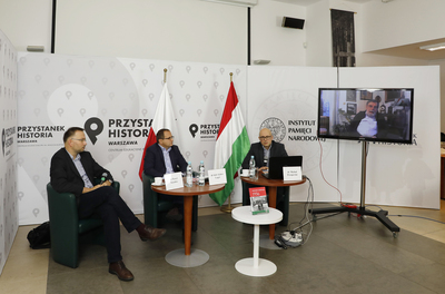 Dyskusja o książce Gergelya Pongrátza „Zaułek Corvina 1956” – Warszawa, 24 listopada 2020. Fot. Piotr Życieński (IPN)