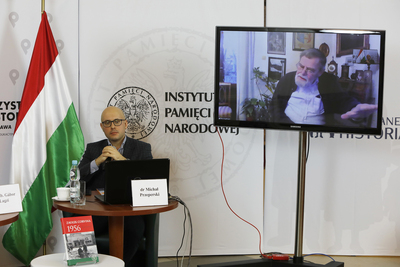 Dyskusja o książce Gergelya Pongrátza „Zaułek Corvina 1956” – Warszawa, 24 listopada 2020. Fot. Piotr Życieński (IPN)