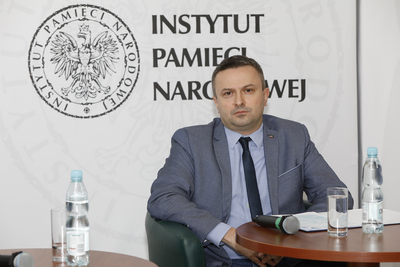 Dr Sebastian Pilarski. Dyskusja online „»Solidarność« – między ewolucją a rewolucją” – 27 listopada 2020. Fot. Piotr Życieński (IPN)