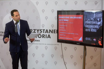 Dyrektor Oddziału IPN w Szczecinie dr Paweł Skubisz. 50. rocznica Grudnia ‘70. Konferencja prasowa poświęcona inicjatywom IPN – 2 grudnia 2020. Fot. Sławek Kasper (IPN)