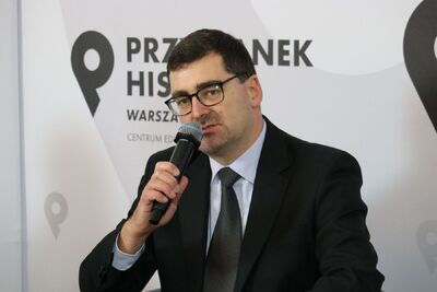 Dr hab. Michał Białkowski. Dyskusja online wokół 4. tomu zapisków prymasa Stefana Wyszyńskiego „Pro memoria” – 3 grudnia 2020. Fot. Aleksandra Wierzchowska (IPN)