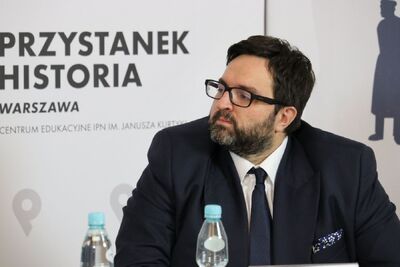 Dr hab. Rafał Łatka. Dyskusja online wokół 4. tomu zapisków prymasa Stefana Wyszyńskiego „Pro memoria” – 3 grudnia 2020. Fot. Aleksandra Wierzchowska (IPN)