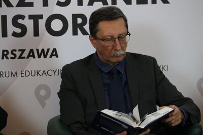 Prof. dr hab. Jan Żaryn. Dyskusja online wokół 4. tomu zapisków prymasa Stefana Wyszyńskiego „Pro memoria” – 3 grudnia 2020. Fot. Aleksandra Wierzchowska (IPN)