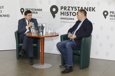 Marek Kornat i Mariusz Wołos. Dyskusja online „Czy zbliżenie polsko-sowieckie w obliczu wojny było możliwe?” – 8 grudnia 2020. Fot. Piotr Życieński (IPN)