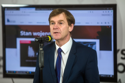 Prof. Marek Wierzbicki – dyrektor Biura Badań Historycznych IPN. Inauguracja portalu „Encyklopedia Solidarności” – 10 grudnia 2020. Fot. Sławek Kasper (IPN)