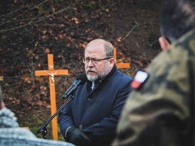 Trzecia ceremonia pogrzebowa ofiar niemieckich zbrodni – Pomiechówek, 17 grudnia 2020 fot. MN/BUWiM