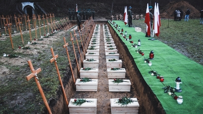 Trzecia ceremonia pogrzebowa ofiar niemieckich zbrodni – Pomiechówek, 17 grudnia 2020 fot. MN/BUWiM