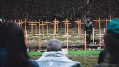 Trzecia ceremonia pogrzebowa ofiar niemieckich zbrodni – Pomiechówek, 17 grudnia 2020 fot. MN/BUWiM