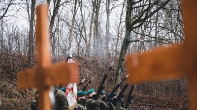 Trzecia ceremonia pogrzebowa ofiar niemieckich zbrodni – Pomiechówek, 17 grudnia 2020 fot. MN/BUWiM