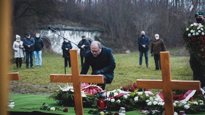 Trzecia ceremonia pogrzebowa ofiar niemieckich zbrodni – Pomiechówek, 17 grudnia 2020 fot. MN/BUWiM