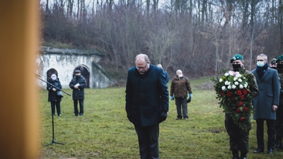 Trzecia ceremonia pogrzebowa ofiar niemieckich zbrodni – Pomiechówek, 17 grudnia 2020 fot. MN/BUWiM