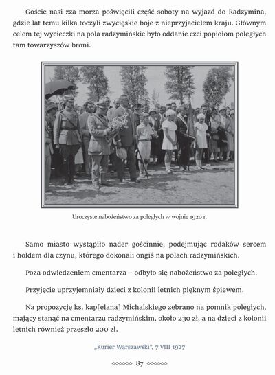 Wycieczka do Polski zorganizowana przez Stowarzyszenie Weteranów Armii Polskiej w roku 1927
