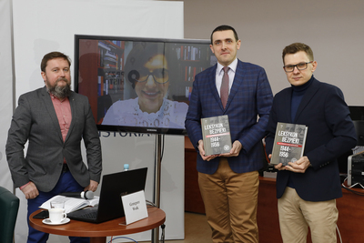 Dyskusja wokół książki „Leksykon bezpieki. Kadra kierownicza aparatu bezpieczeństwa 1944–1956. Tom I” – 19 stycznia 2021. Fot. Piotr Życieński (IPN)