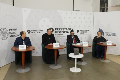 Dyskusja wokół książki „Księża dla władzy groźni. Duchowni współpracujący z opozycją (1976–1989). Tom II” – 20 stycznia 2021. Fot. Piotr Życieński (IPN)