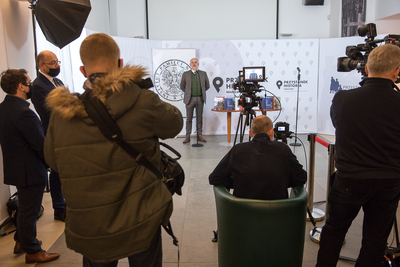 Konferencja prasowa na temat „Polish-Jewish Studies” – najnowszego periodyku Instytutu Pamięci Narodowej – 21 stycznia 2021. Fot. Sławek Kasper (IPN)