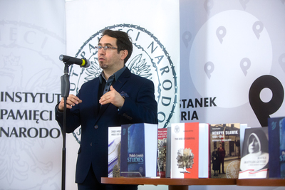 Konferencja prasowa na temat „Polish-Jewish Studies” – najnowszego periodyku IPN – 21 stycznia 2021. Na zdj. dr Tomasz Domański. Fot. Sławek Kasper (IPN)