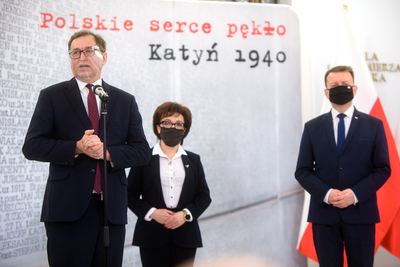 Ogłoszenie II edycji konkursu „Polskie Serce Pękło. Katyń 1940” – 25 stycznia 2021. Fot. Sławek Kasper (IPN)