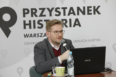 „Potomkowie Le Corbusiera i architekci, czyli marzenie o modernizacji miast” – wykład dr. hab. Piotra Majewskiego – 30 stycznia 2021. Fot. Piotr Życieński (IPN)
