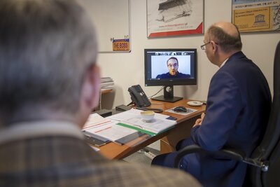 Wideokonferencja członków Europejskiej Sieci Instytucji Archiwalnych Zajmujących się Aktami Tajnych Służb – 28 stycznia 2021. Fot. IPN