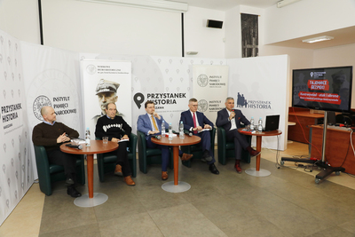 Dyskusja „Kontrwywiad – atak i obrona. Rzecz o kondycji polskiego kontrwywiadu” z cyklu „Tajemnice bezpieki” – 29 stycznia 2021. Fot. Piotr Życieński (IPN)