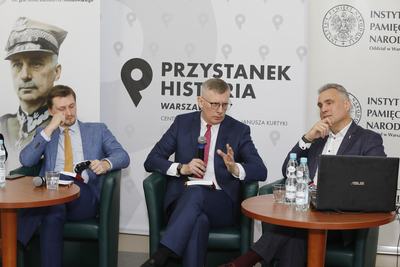 Dyskusja „Kontrwywiad – atak i obrona. Rzecz o kondycji polskiego kontrwywiadu” z cyklu „Tajemnice bezpieki” – 29 stycznia 2021. Fot. Piotr Życieński (IPN)