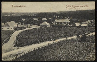 Panorama Suchedniowa. Pocztówka (nakład: Stanisław Sanecki) z lat 1908 - 1920. Ze zbiorów cyfrowych Biblioteki Narodowej (polona.pl)