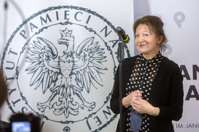 Alina Czerniakowska, reżyser cyklu filmów dokumentalnych „Wielcy polscy wynalazcy II Rzeczpospolitej” – 4 lutego 2021. Fot. Sławek Kasper (IPN)