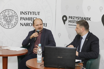 Dyskusja o Niezależnym Zrzeszeniu Studentów z cyklu „Między mitem a rzeczywistością – najważniejsze wydarzenia XX wieku”. Fot. Piotr Życieński (IPN)