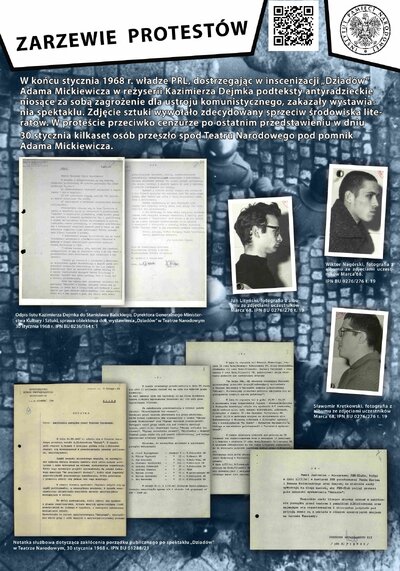 Zarzewie protestów. Pierwsza plansza wystawy AIPN - Marzec 1968.