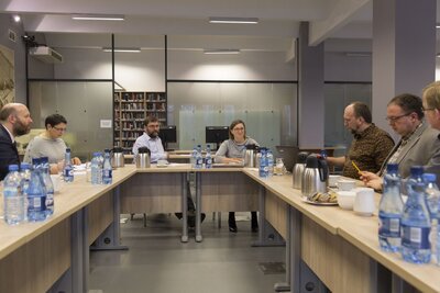 Obrady polsko-litewskiej grupy roboczej w siedzibie AIPN w Warszawie, 14 marca 2018 r. Fot. Katarzyna Adamów (IPN)