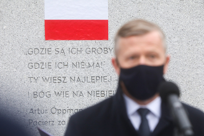 Piotr Ćwik, zastępca Szefa Kancelarii Prezydenta RP podczas obchodów Narodowego Dnia Pamięci Żołnierzy Wyklętych – 1 marca 2021. Fot. Sławek Kasper (IPN)