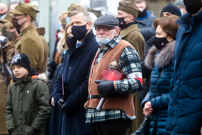 Obchody Narodowego Dnia Pamięci Żołnierzy Wyklętych na powązkowskiej „Łączce” – 1 marca 2021. Fot. Sławek Kasper (IPN)