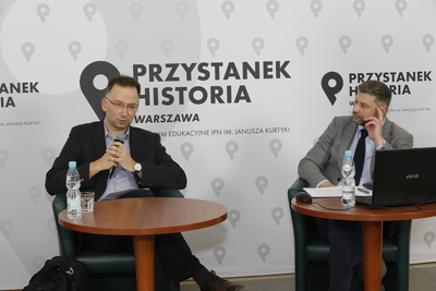 Dyskusja „Między placem Czerwonym a placem Defilad – odwilż w 1956 r. w PRL” – 4 marca 2021. Fot. Piotr Życieński (IPN)