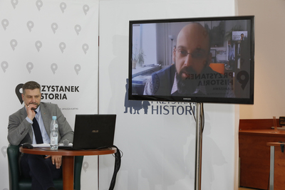 Dyskusja „Między placem Czerwonym a placem Defilad – odwilż w 1956 r. w PRL” – 4 marca 2021. Fot. Piotr Życieński (IPN)