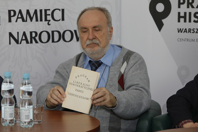 Spotkanie poświęcone historii Liberalno-Demokratycznej Partii „Niepodległość” – 5 marca 2021. Fot. Piotr Życieński