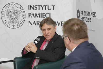 Dyskusja „Propaganda i ideologia hitlerowska a Polska i Polacy” z cyklu „Geneza II wojny światowej” – 9 marca 2021. Fot. Piotr Życieński (IPN)