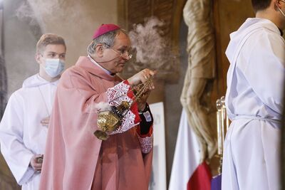 Msza św. w intencji beatyfikacji sługi Bożego Jánosa Esterházyego – Warszawa, 14 marca 2021. Fot. Sławek Kasper (IPN)