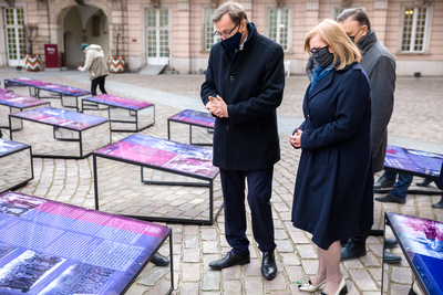 Otwarcie wystawy IPN „Gorzki pokój. Traktat ryski 1921 r.” – Zamek Królewski w Warszawie, 15 marca 2021. Fot. Sławek Kasper (IPN)