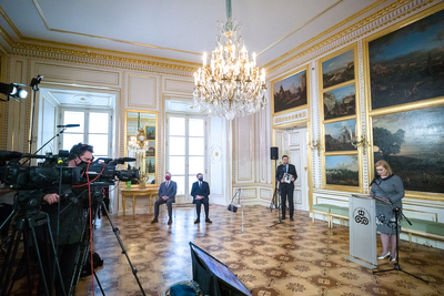 Otwarcie wystawy IPN „Gorzki pokój. Traktat ryski 1921 r.” – Zamek Królewski w Warszawie, 15 marca 2021. Fot. Sławek Kasper (IPN)