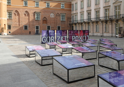 „Gorzki pokój. Traktat ryski 1921 r.” – wystawa IPN na dziedzińcu Zamku Królewskiego w Warszawie. Fot. Piotr Życieński (IPN)