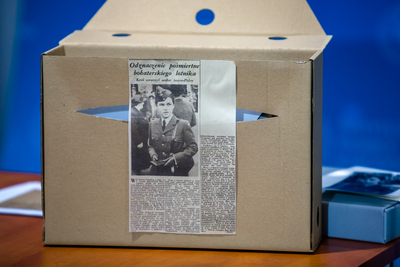 Briefing z udziałem prezesa IPN dr. Jarosława Szarka poświęcony publikacji zdjęcia Marii Barr w mediach społecznościowych – 17 marca 2021. Fot. Sławek Kasper (IPN)