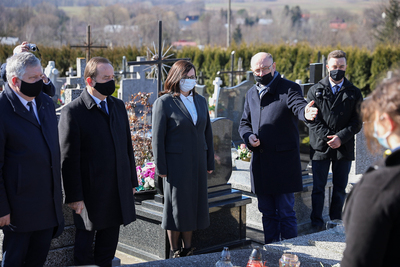 Uroczystości Narodowego Dnia Pamięci Polaków ratujących Żydów pod okupacją niemiecką – Markowa, 24 marca 2021. Fot. Sławek Kasper (IPN)