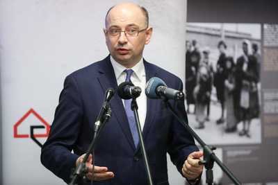 Wiceprezes IPN dr Mateusz Szpytma. Uroczystości Narodowego Dnia Pamięci Polaków ratujących Żydów pod okupacją niemiecką – Markowa, 24 marca 2021. Fot. Sławek Kasper (IPN)